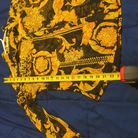 EUC women's gold and black (see-through) button up shirt, size L - Picture 9 of 10